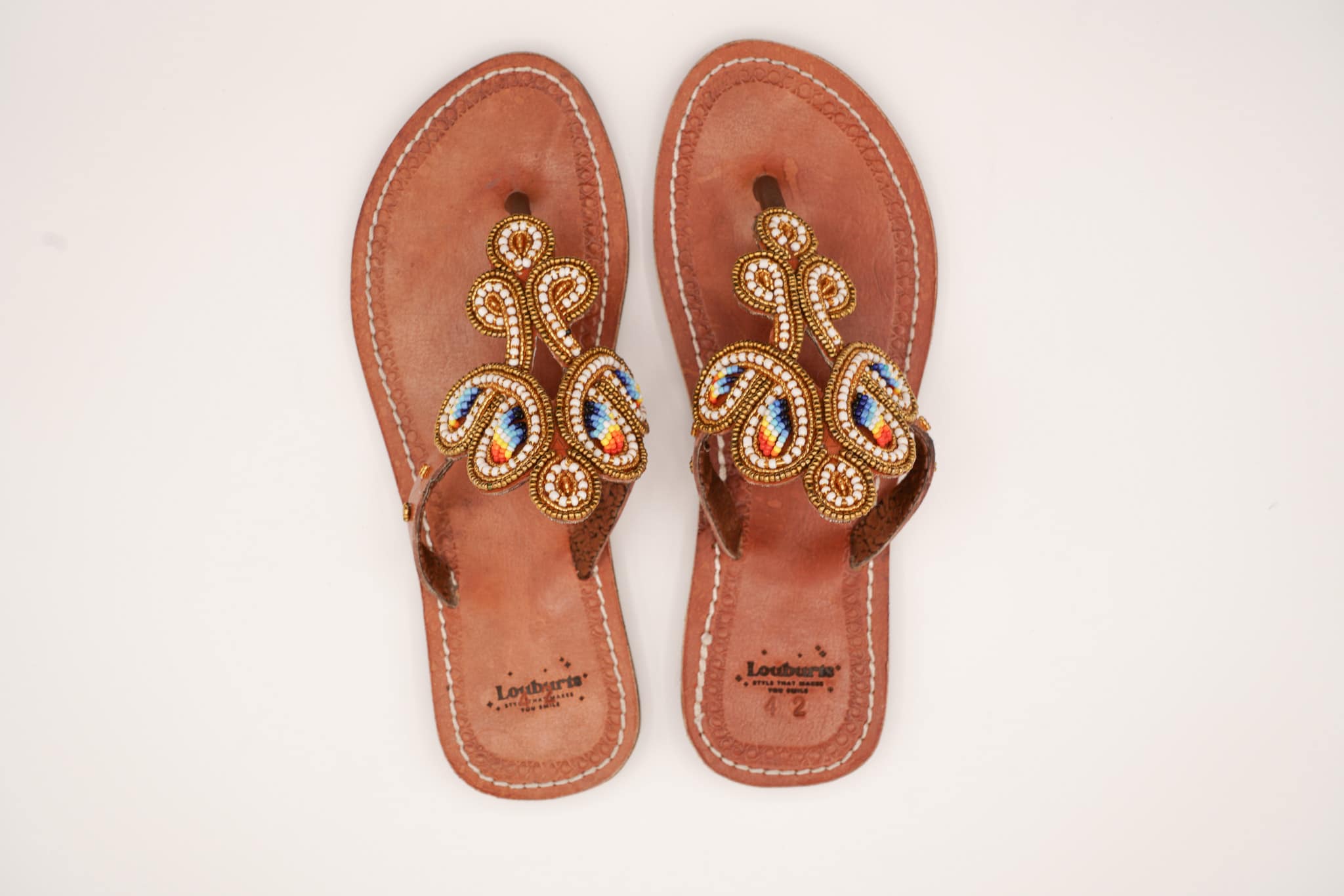 gold leather sandal top