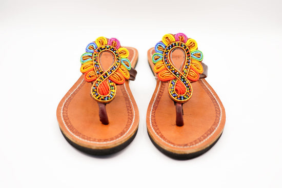SuppleStrand Beaded Leather Sandal