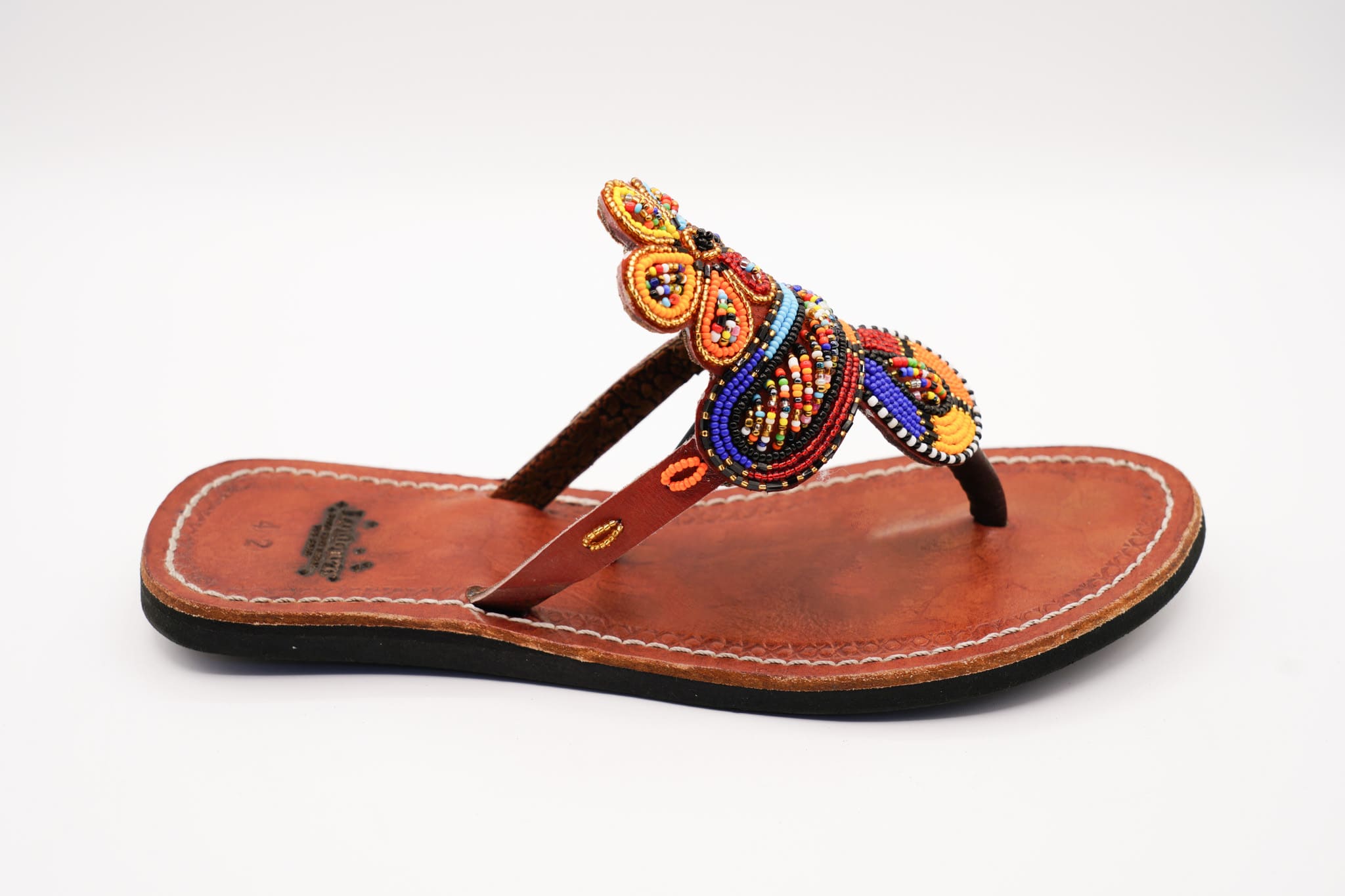 custom brown leather sandals profile