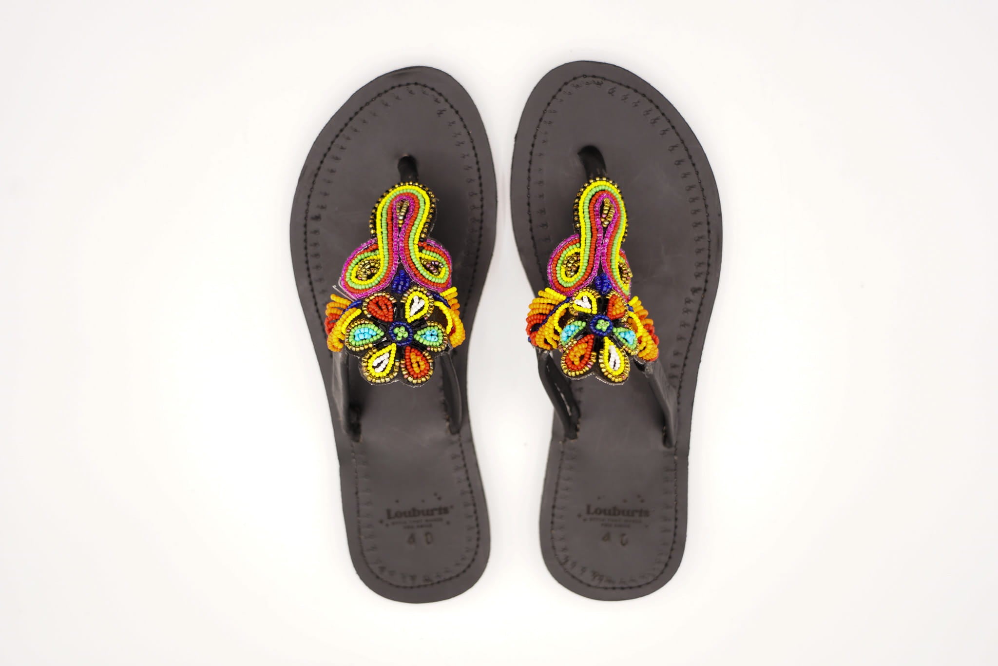 black leather sandal top