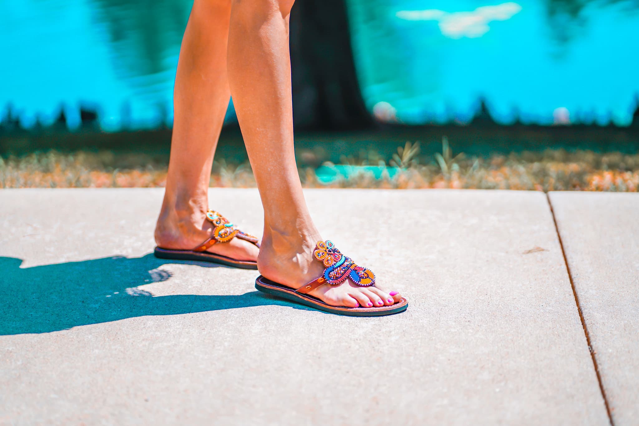 The Havana Beaded Leather Sandal