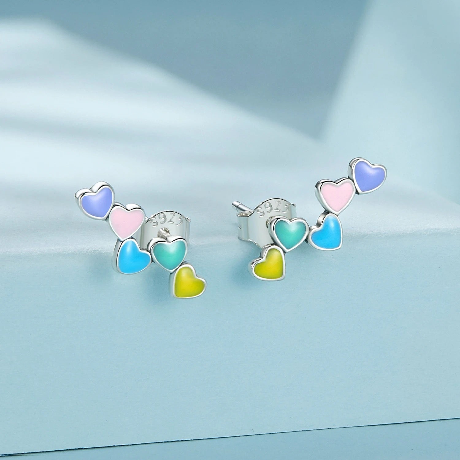colorful heart earrings