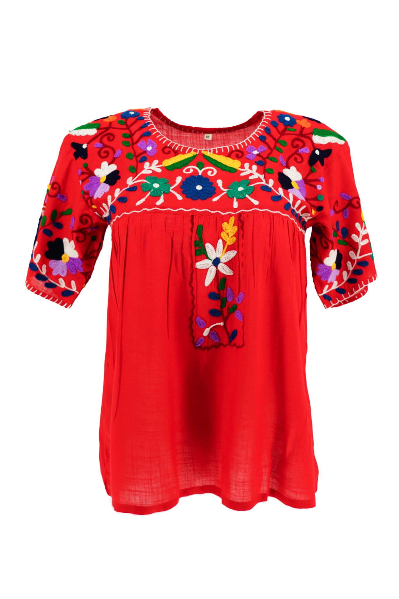 Women Red Embroidered Shirt