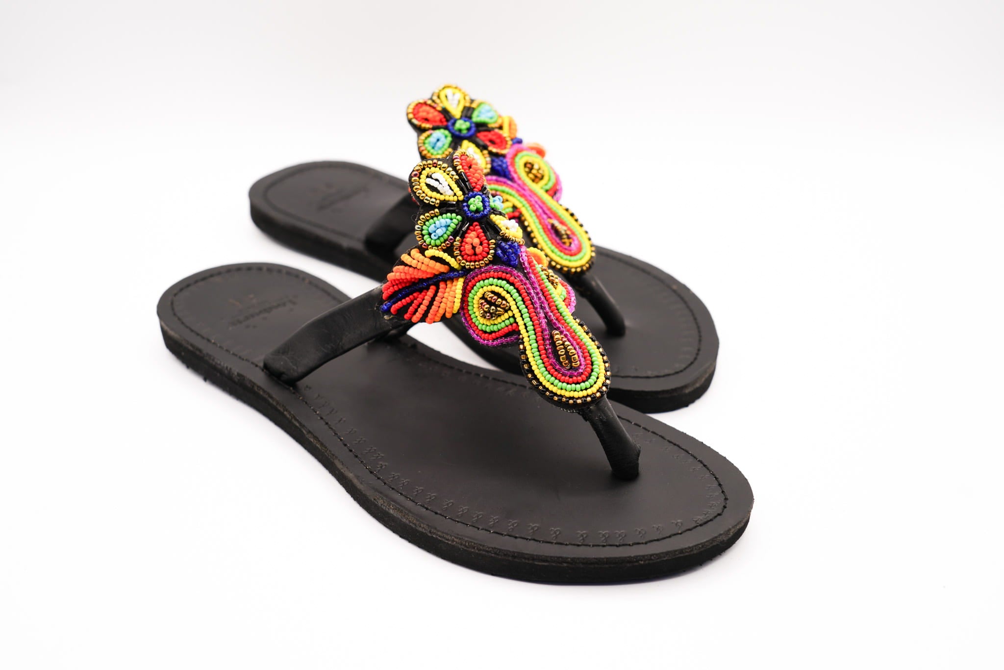black colorful sandal side