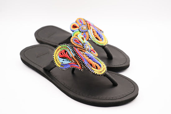 black beaded sandal side