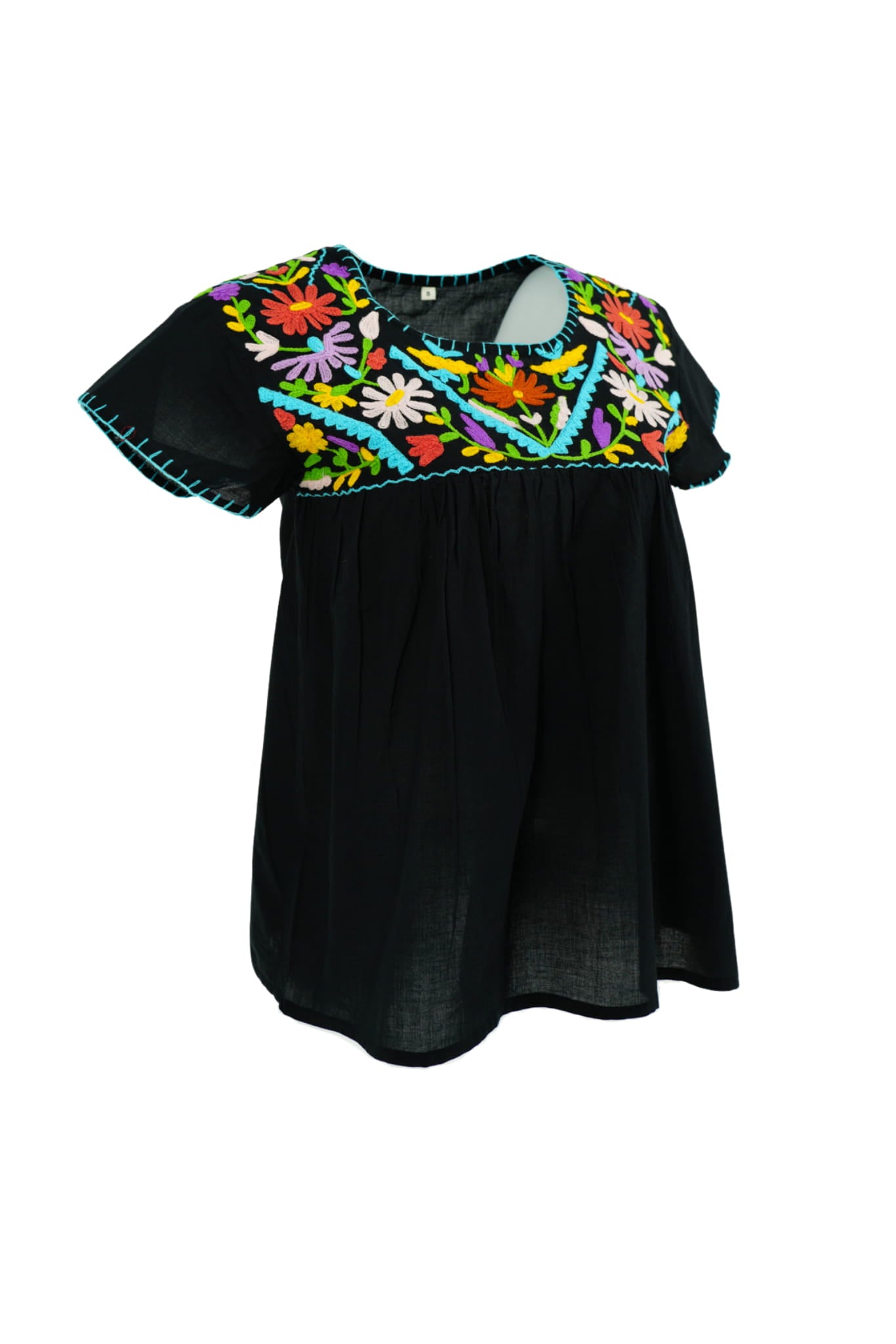 black embroidered shirt left