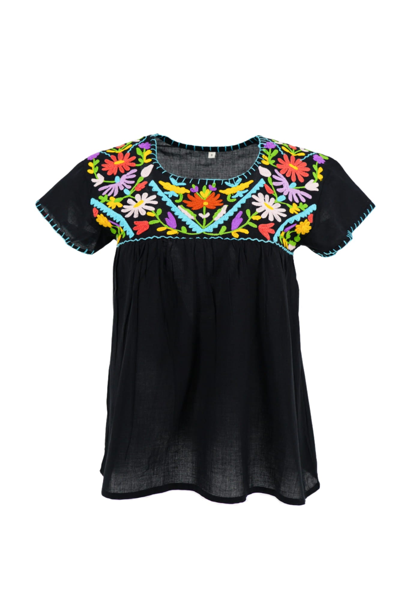 black embroidered shirt front
